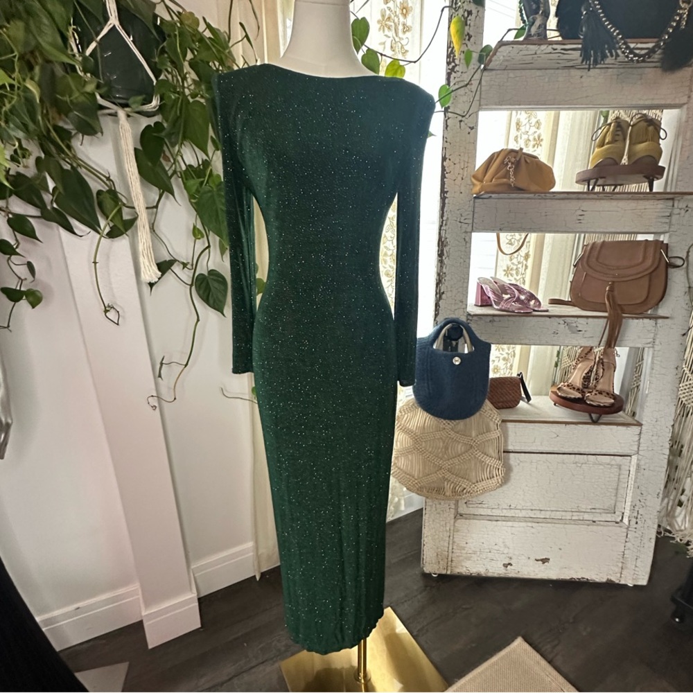 Vintage Elegant Green Evening Dress